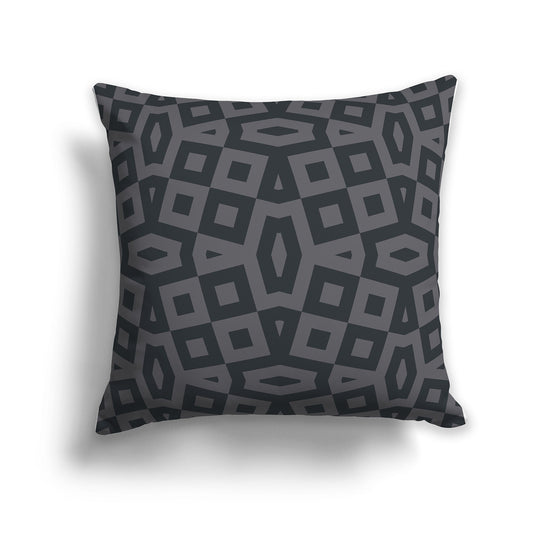 Throw Pillow with Two-tone Grey Geometric Pattern on Both Sides, CAPC-1201-171