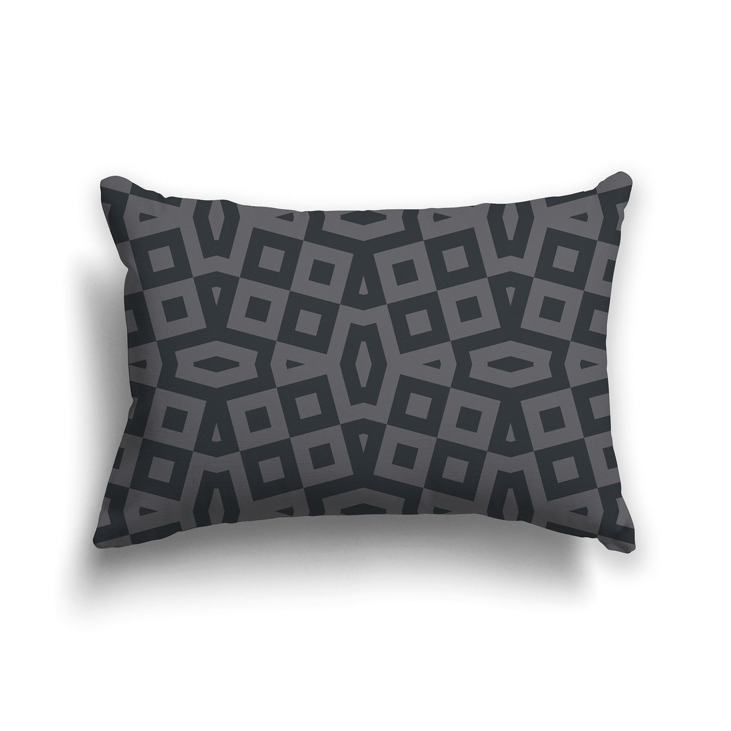Throw Pillow with Two-tone Grey Geometric Pattern on Both Sides, CAPC-1201-171