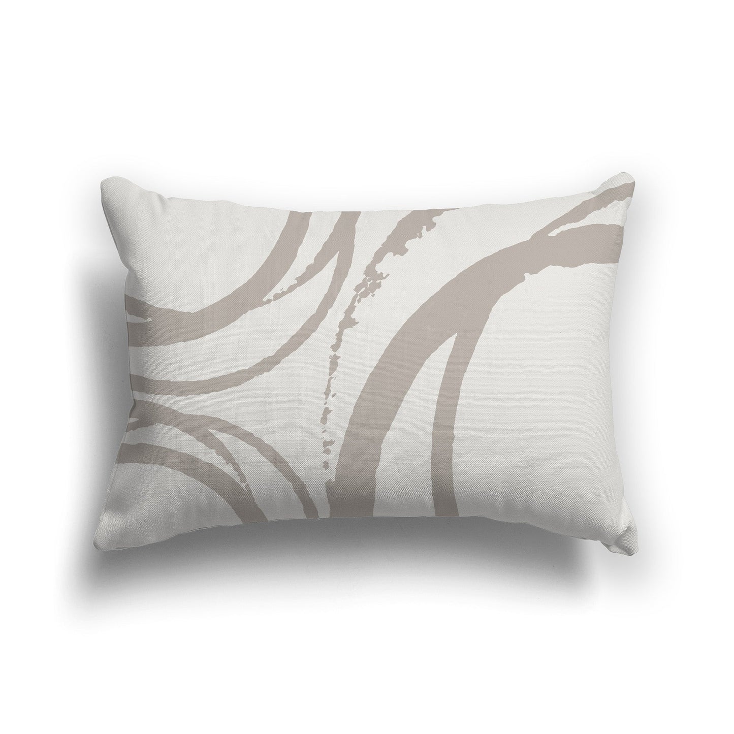 Light Taupe Throw Pillow with Circular Taupe Graphic on Both Sides, CAPC-1202-023