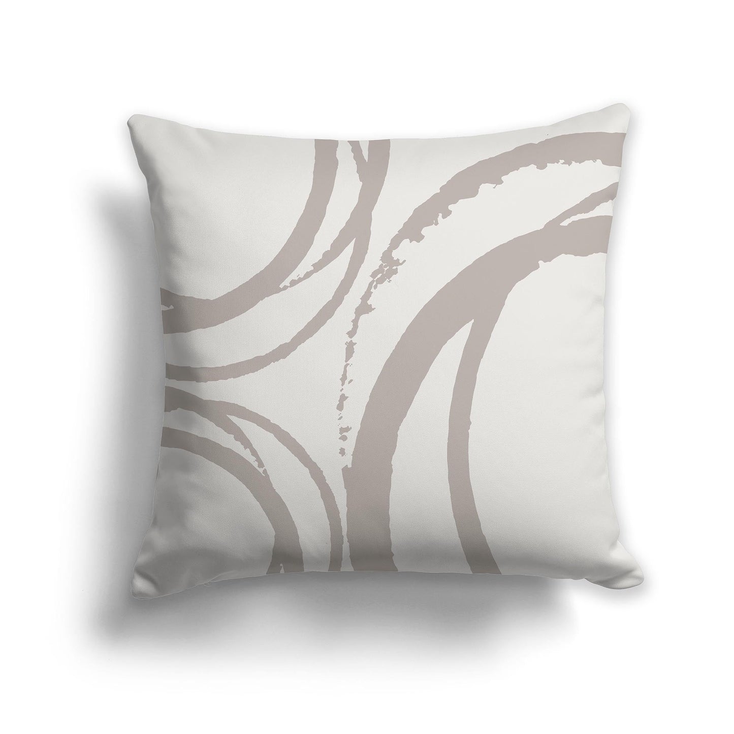 Light Taupe Throw Pillow with Circular Taupe Graphic on Both Sides, CAPC-1202-023