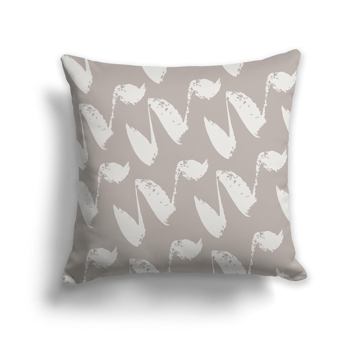 Taupe Throw Pillow with Light Taupe Squiggle Pattern on Both Sides, CAPC-1202-081