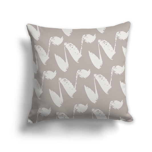 Taupe Throw Pillow with Light Taupe Squiggle Pattern on Both Sides, CAPC-1202-081