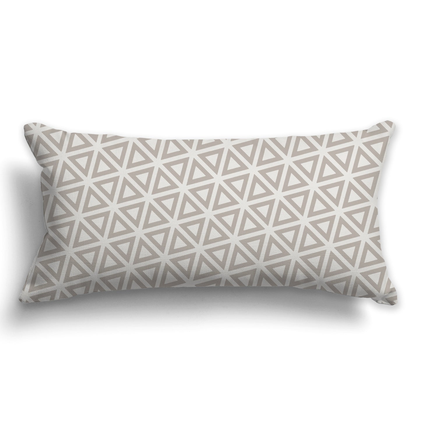 Light Taupe Throw Pillow with Taupe Triangle Pattern on Both Sides, CAPC-1202-132