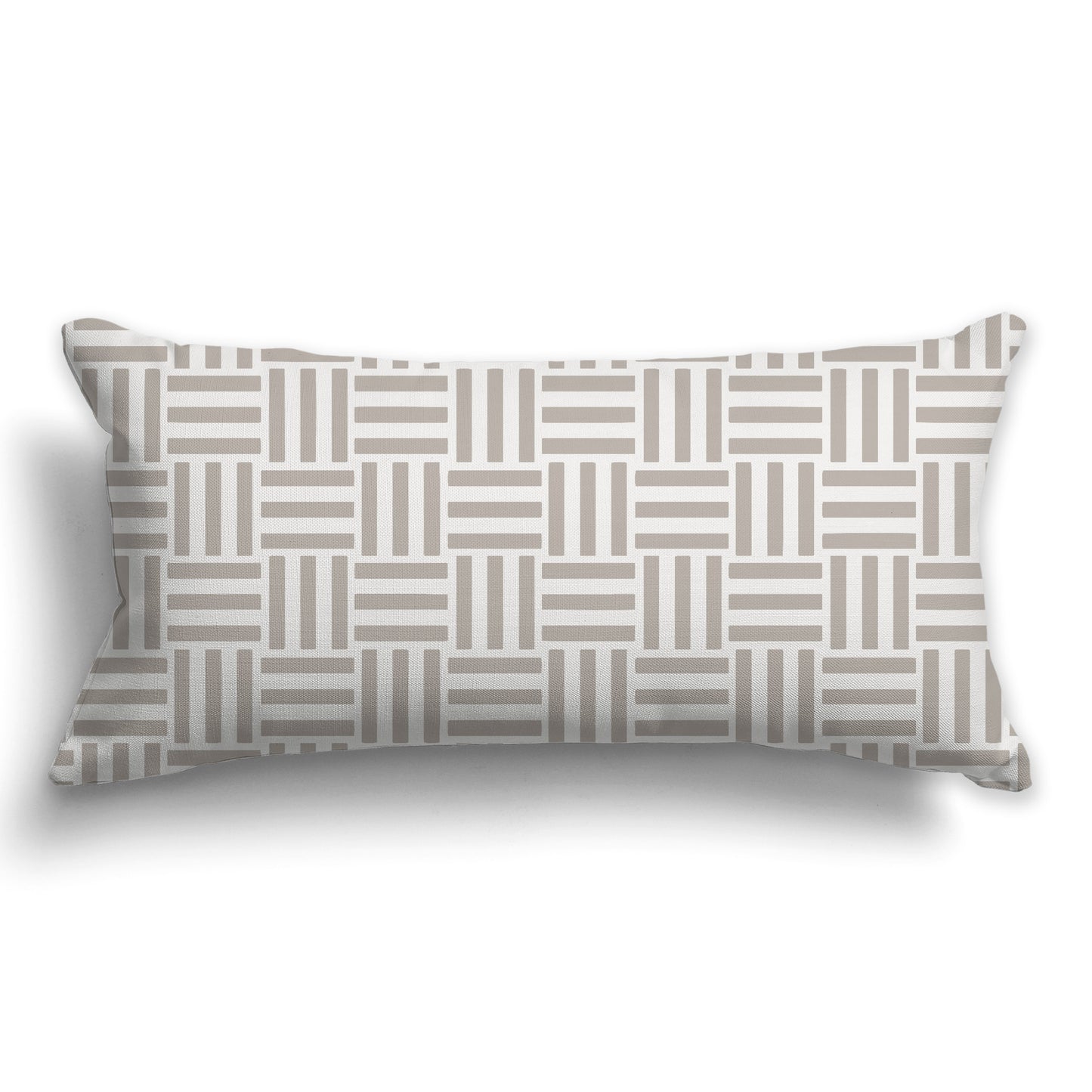 Throw Pillow with Two-tone Taupe Basket Weave Pattern on Both Sides, CAPC-1202-143