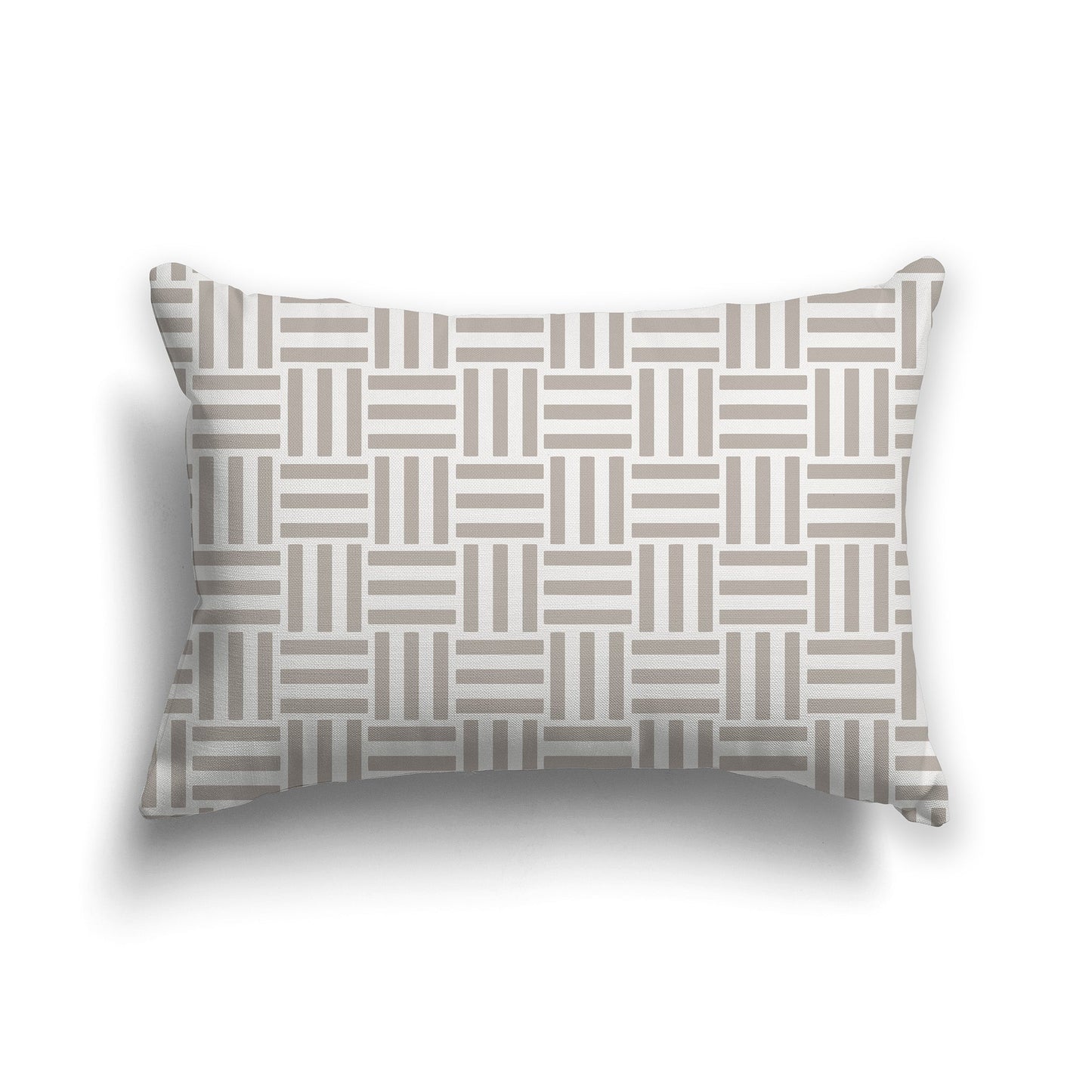 Throw Pillow with Two-tone Taupe Basket Weave Pattern on Both Sides, CAPC-1202-143