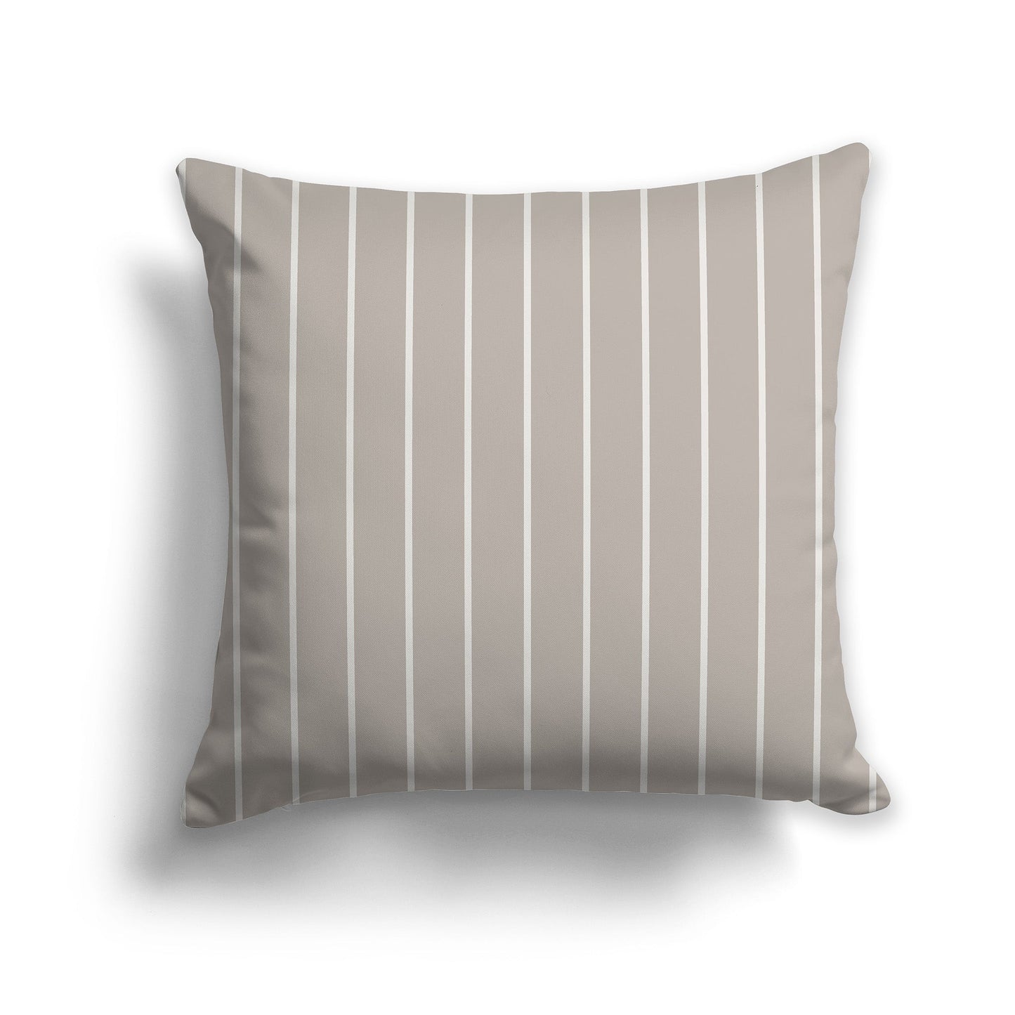 Taupe Throw Pillow with Fine Vertical Light Taupe Stripes on Front, CAPC-1202-152