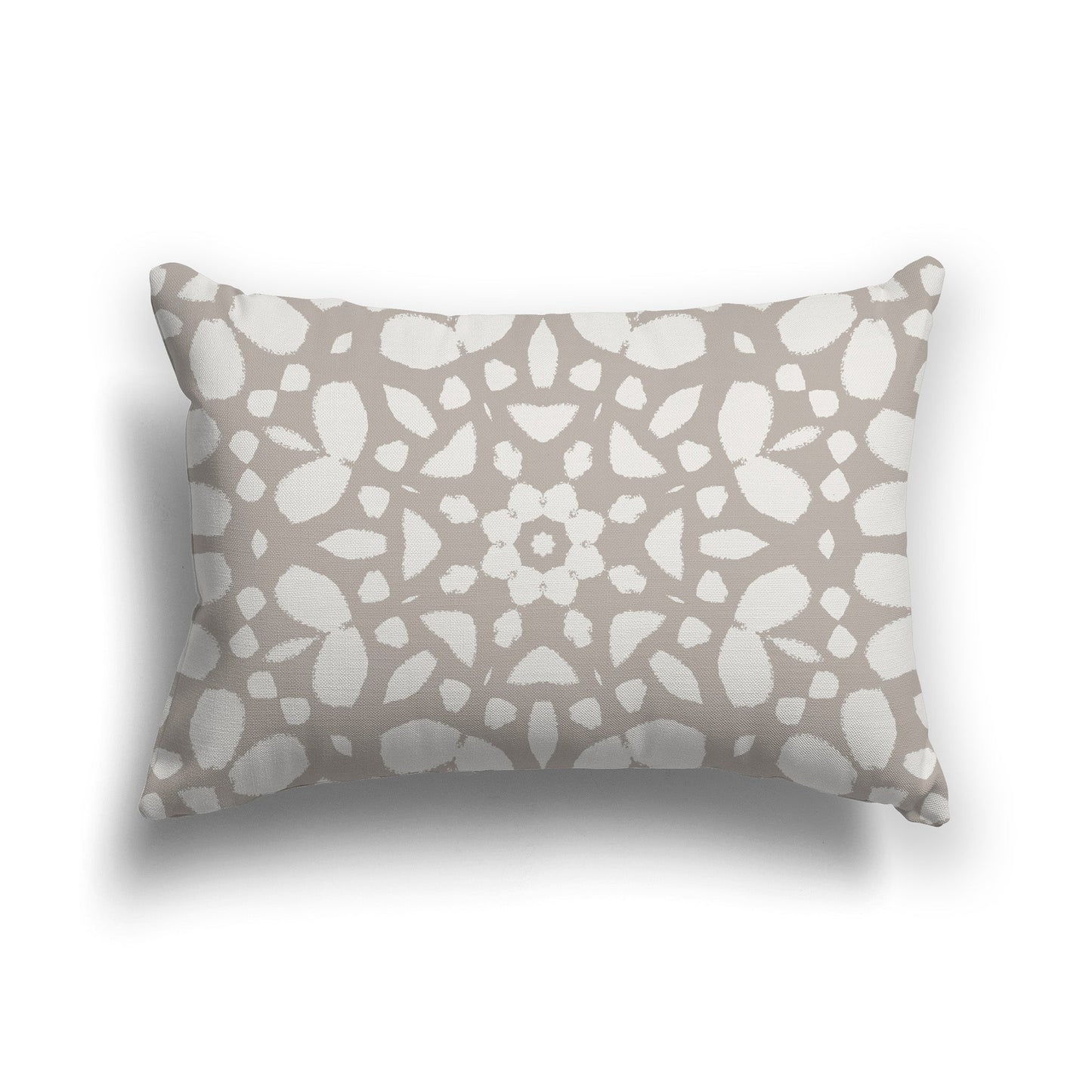 Taupe Throw Pillow with Light Taupe Circular Graphic on Both Sides, CAPC-1202-182