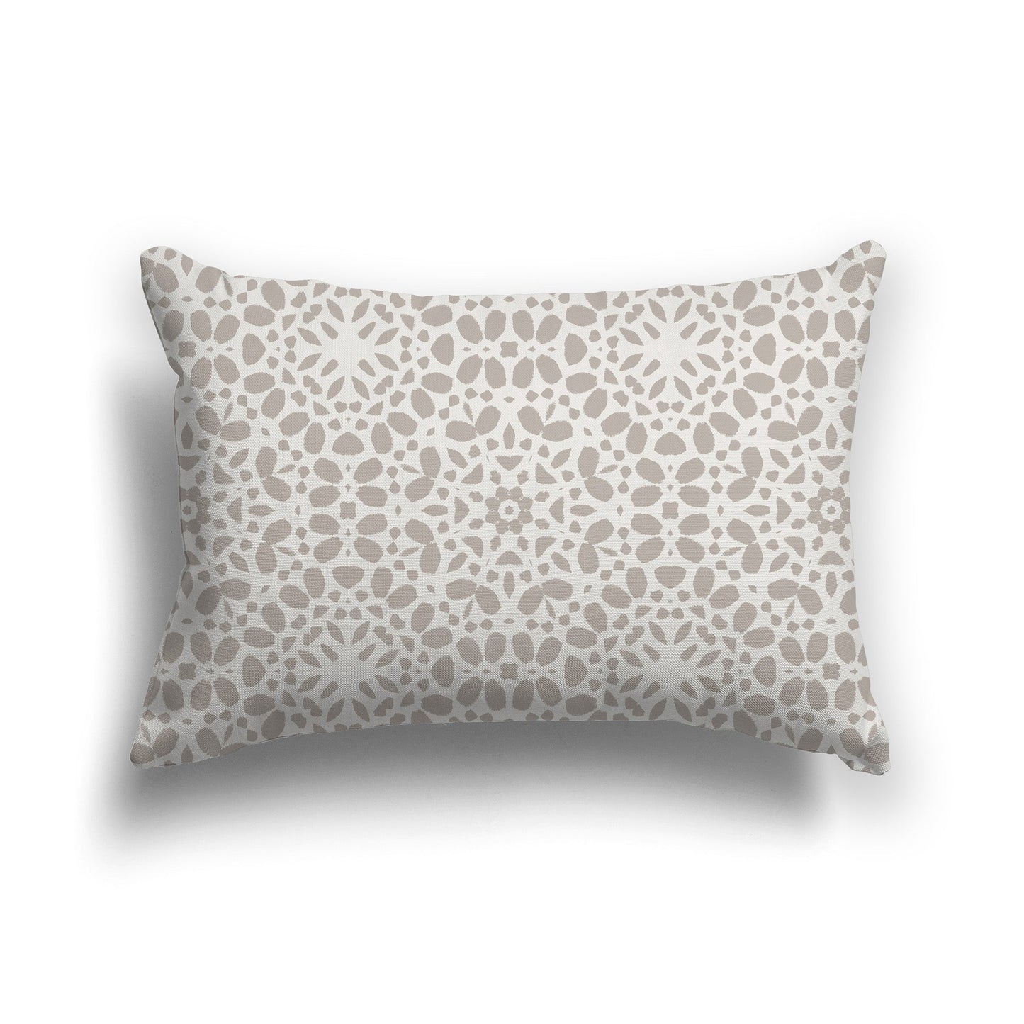 Throw Pillow with Circular Two-tone Taupe Repeat Pattern on Both Sides, CAPC-1202-191