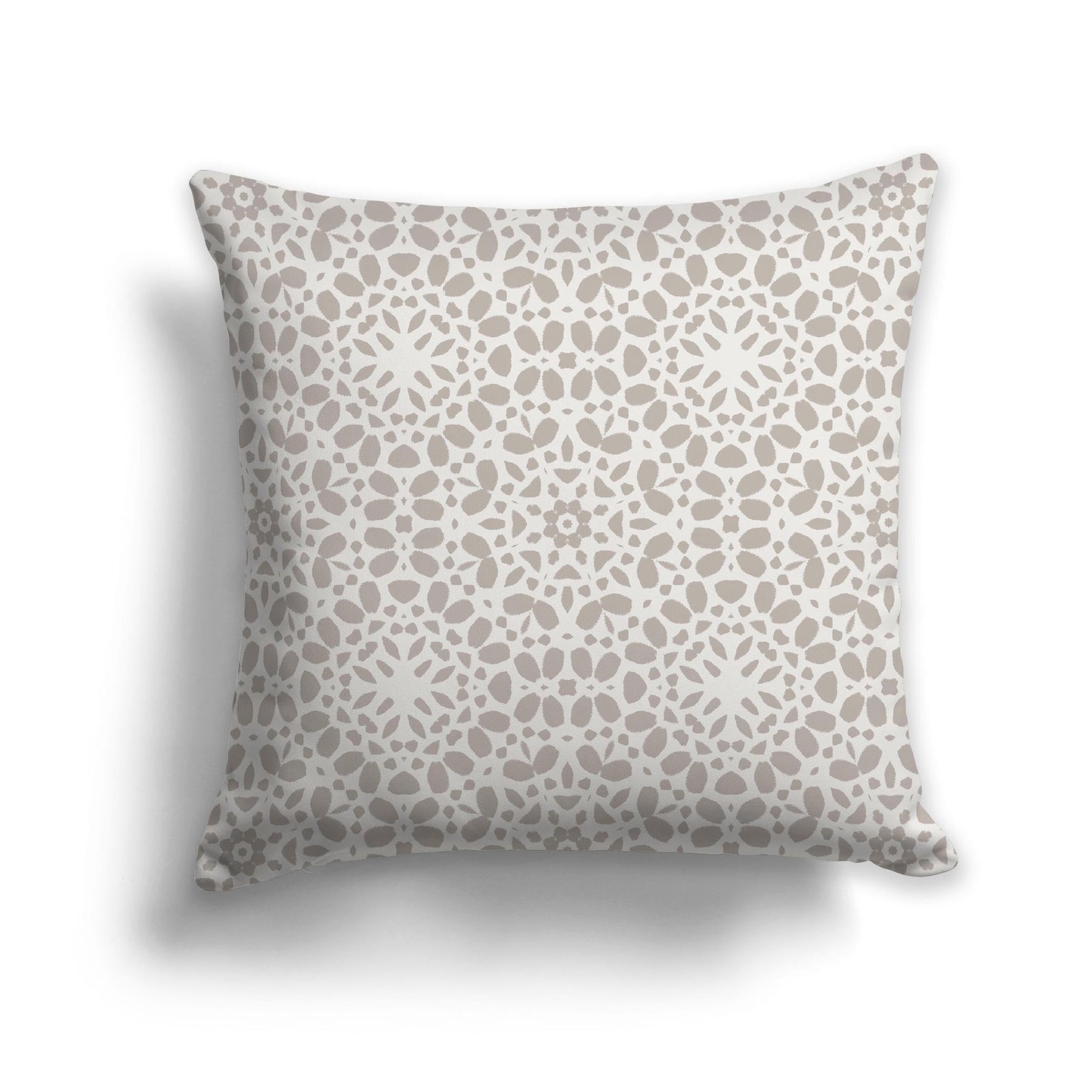 Throw Pillow with Circular Two-tone Taupe Repeat Pattern on Both Sides, CAPC-1202-191