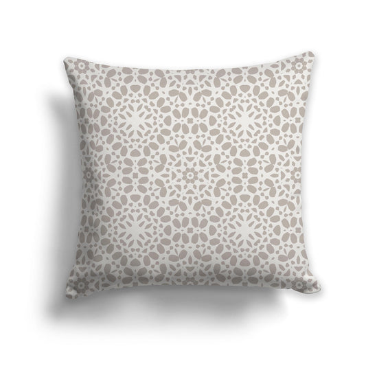 Throw Pillow with Circular Two-tone Taupe Repeat Pattern on Both Sides, CAPC-1202-191