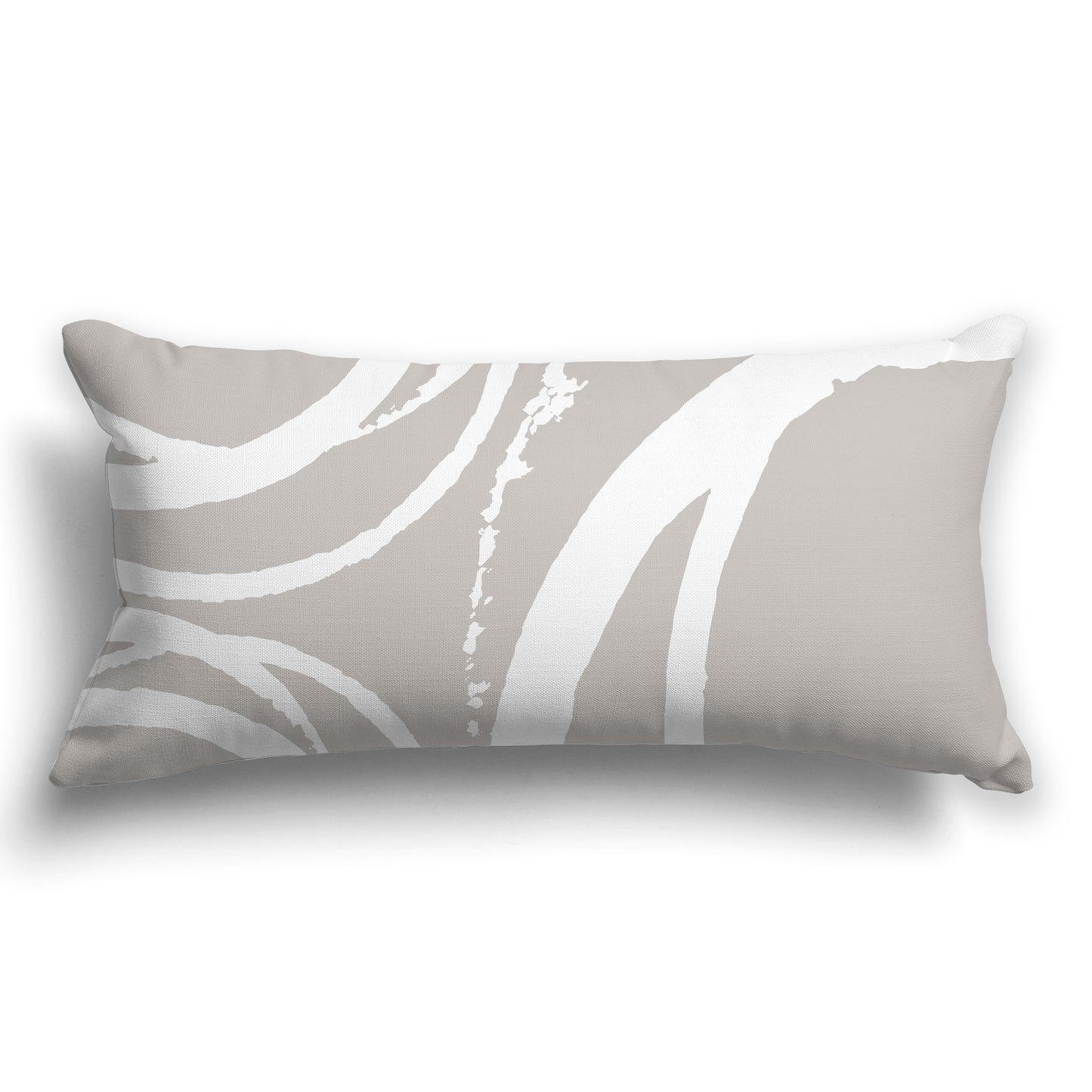 Taupe Throw Pillow with Circular White/Beige-white Graphic on Both Sides, CAPC-1203-021