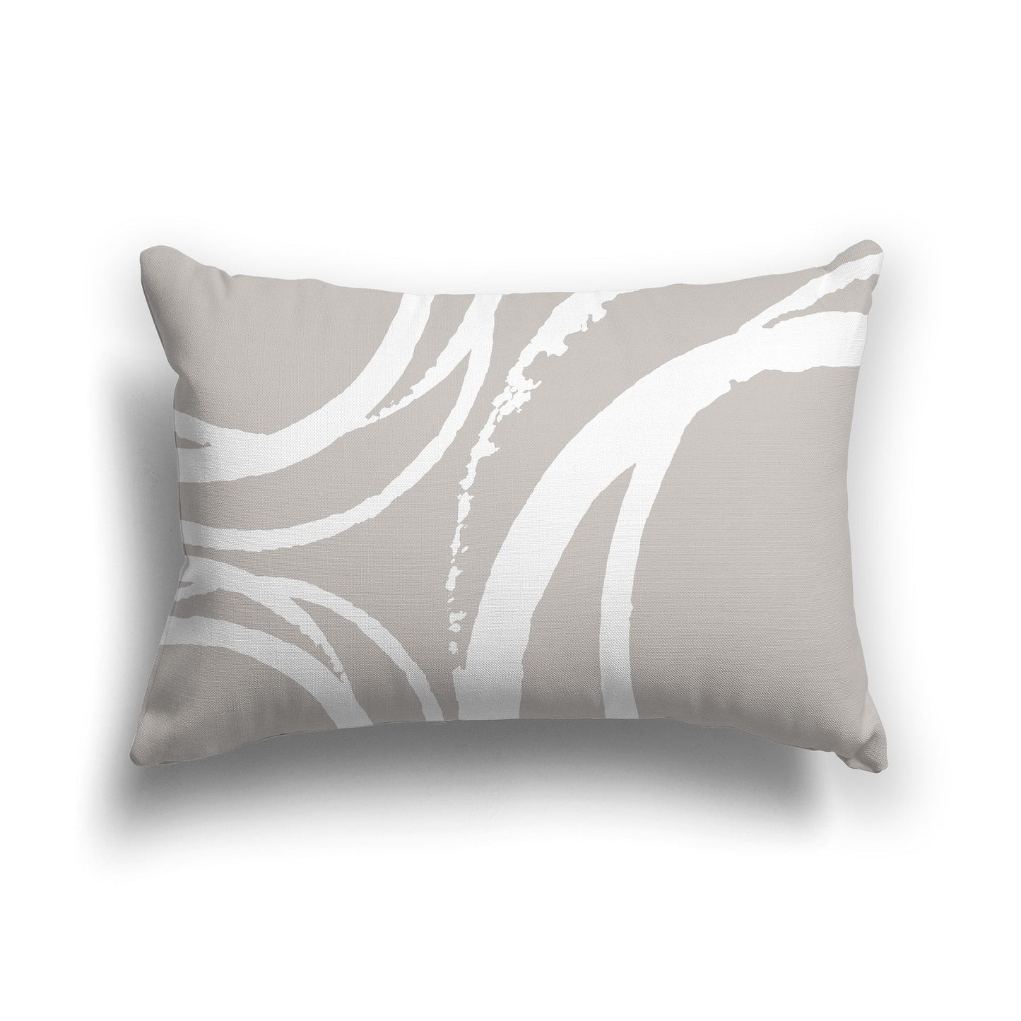 Taupe Throw Pillow with Circular White/Beige-white Graphic on Both Sides, CAPC-1203-021