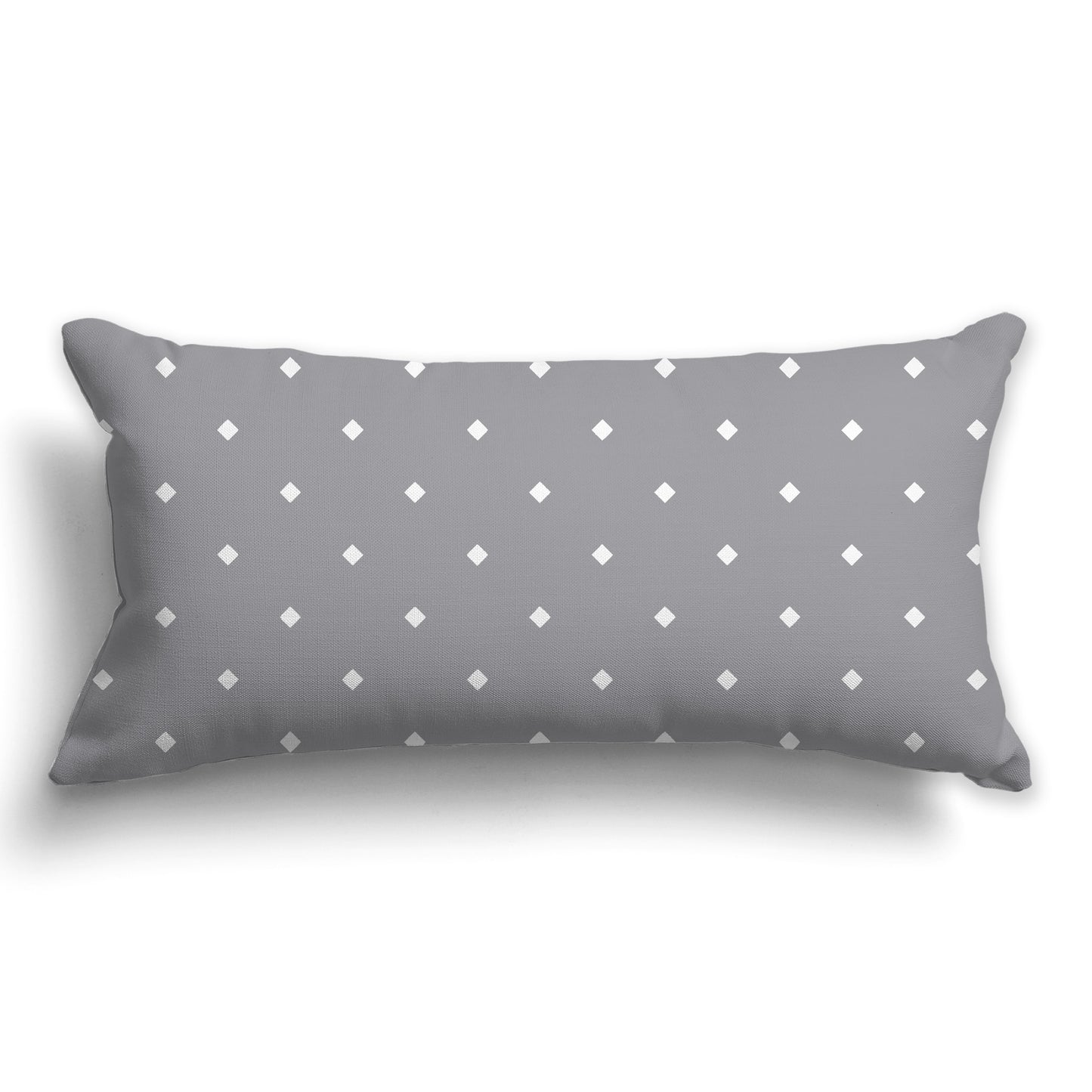 Grey Throw Pillow with Large White/Beige-white Diamond Pattern on Front, CAPC-1203-103