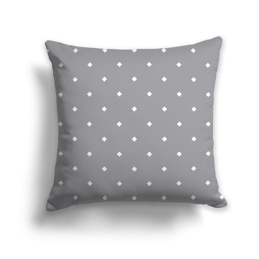 Grey Throw Pillow with Large White/Beige-white Diamond Pattern on Front, CAPC-1203-103