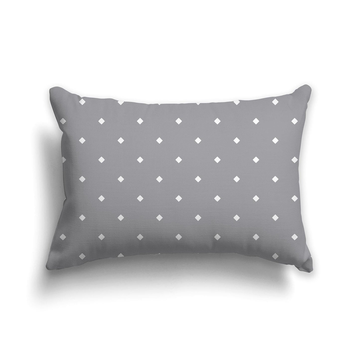 Grey Throw Pillow with Large White/Beige-white Diamond Pattern on Front, CAPC-1203-103