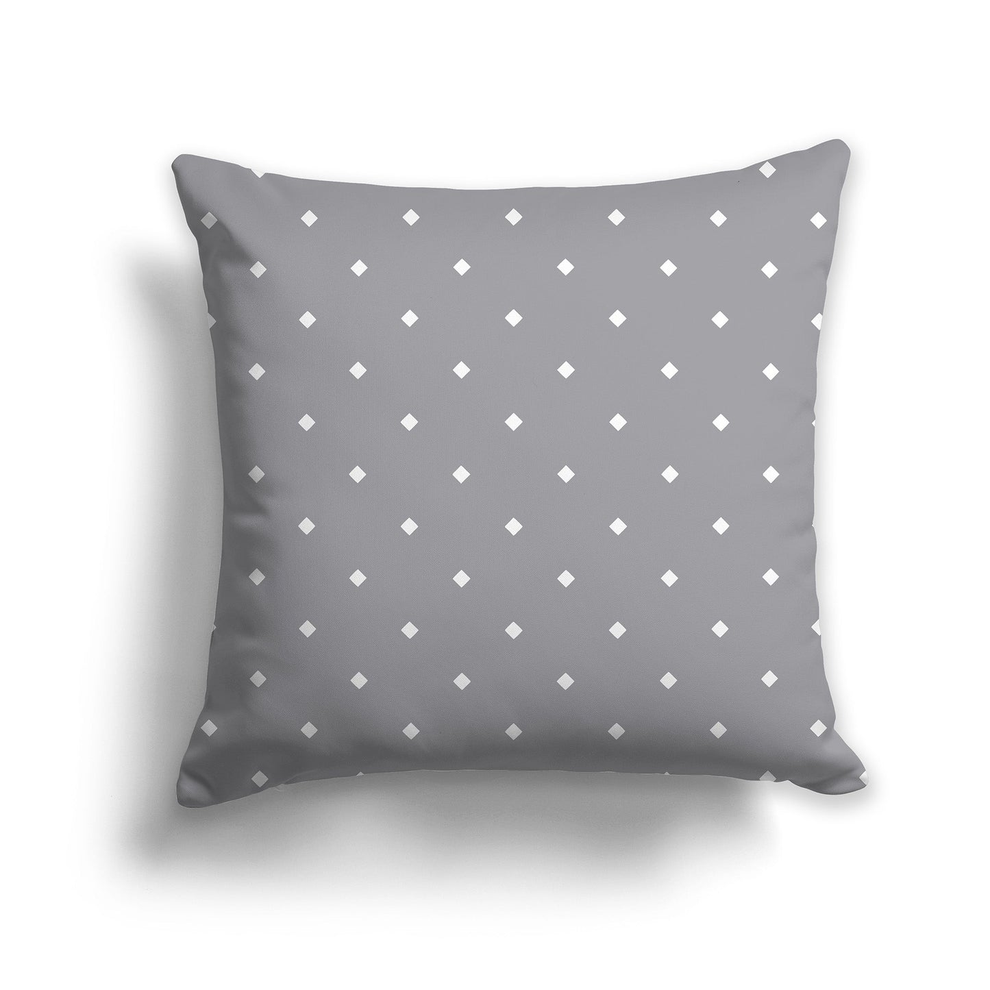 Grey Throw Pillow with Large White/Beige-white Diamond Pattern on Front, CAPC-1203-103