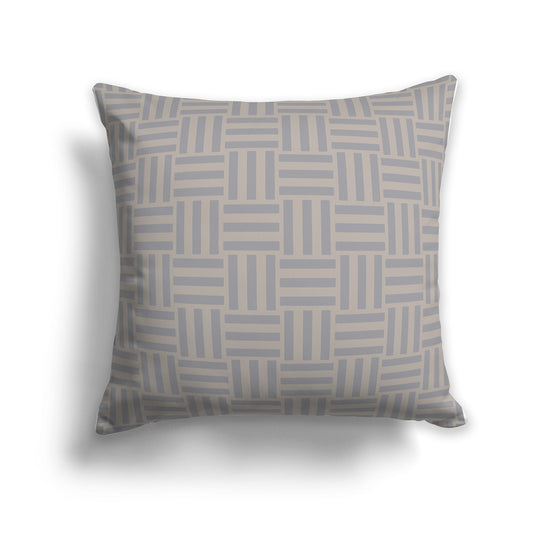 Throw Pillow with Taupe and Grey Basket Weave Pattern on Both Sides, CAPC-1203-145
