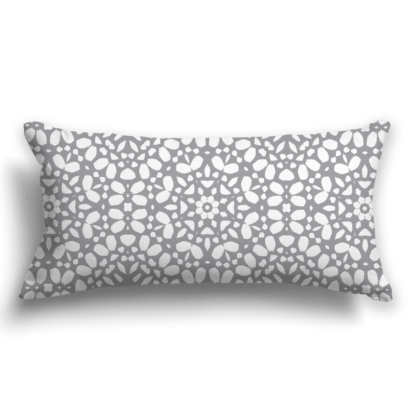 Throw Pillow with Circular Grey and White/Beige-white Repeat Graphic on Both Sides, CAPC-1203-193