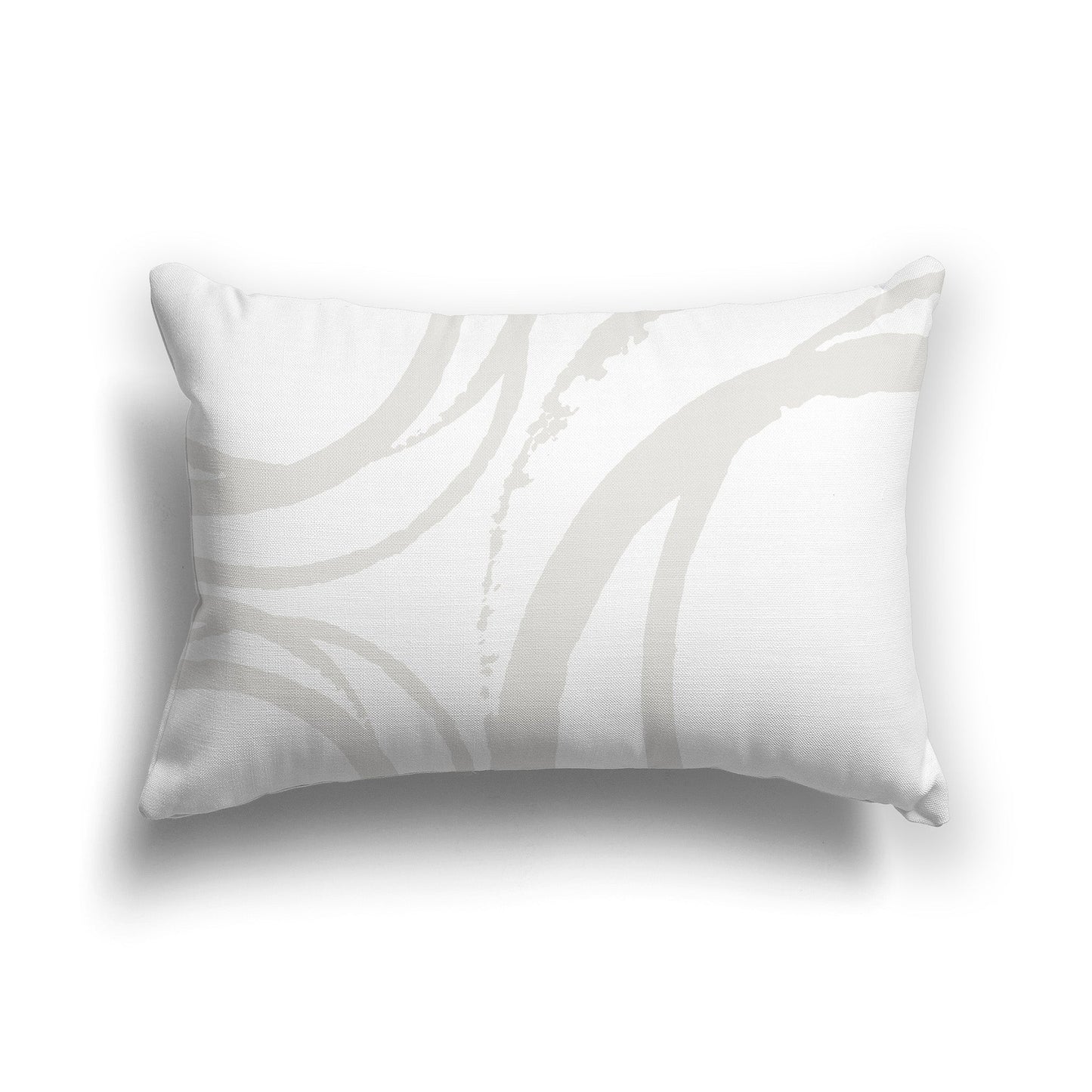 White/Beige-white Throw Pillow with Circular Light Taupe Graphic on Both Sides, CAPC-1204-025