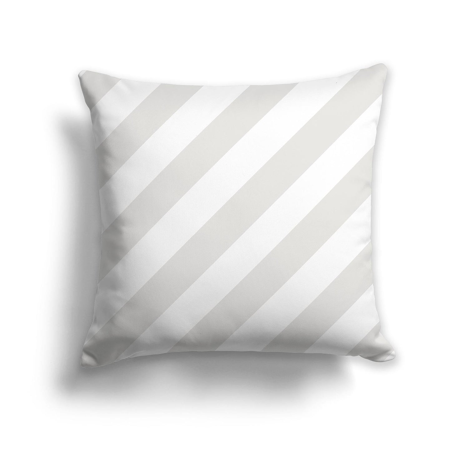 Throw Pillow with Light Taupe and White/Beige-white Diagonal Bars on Both Sides, CAPC-1204-033