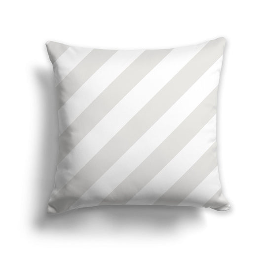 Throw Pillow with Light Taupe and White/Beige-white Diagonal Bars on Both Sides, CAPC-1204-033