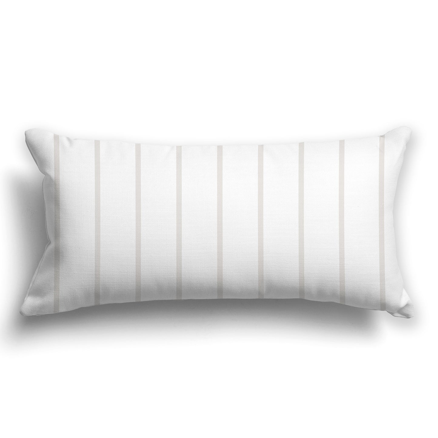 White/Beige-white Throw Pillow with Light Taupe Stripes on Front, CAPC-1204-065