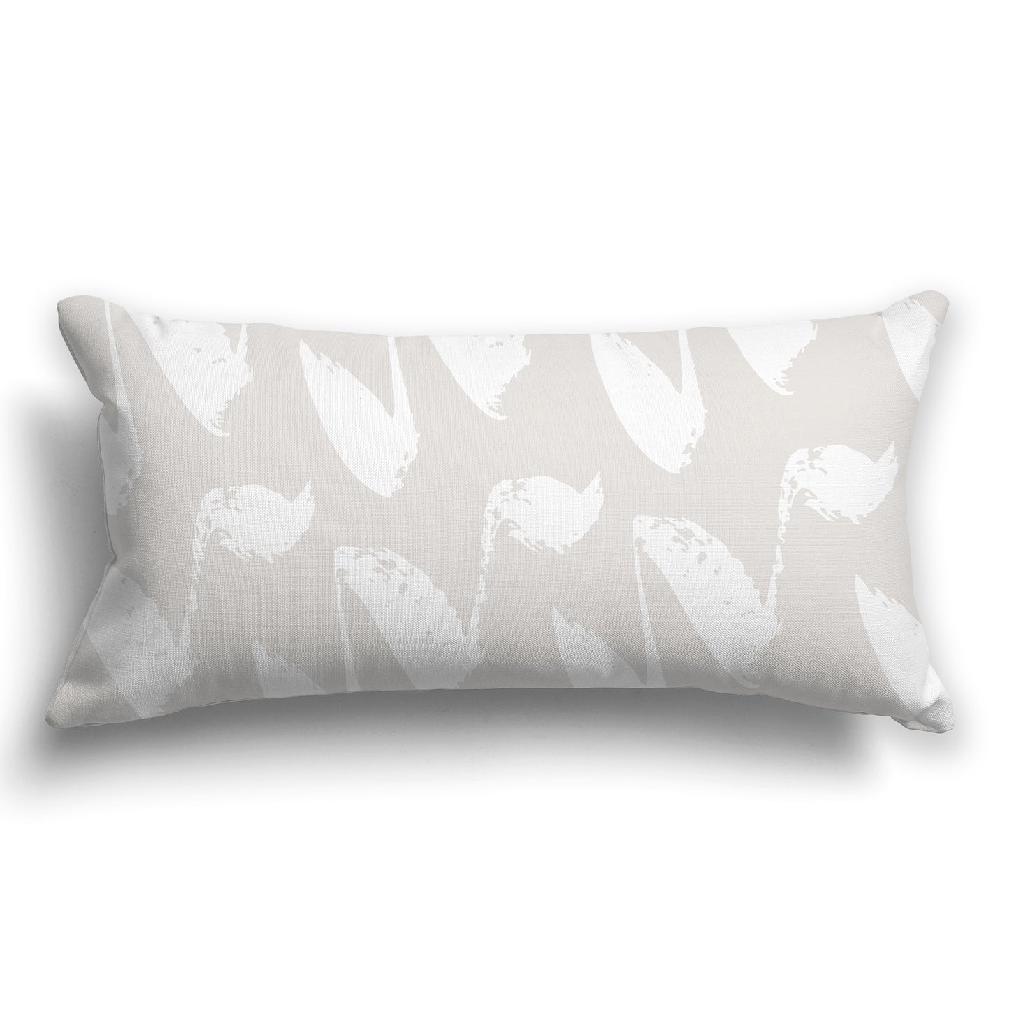 Light Taupe Throw Pillow with White/Beige-white Squiggle Pattern on Both Sides, CAPC-1204-081