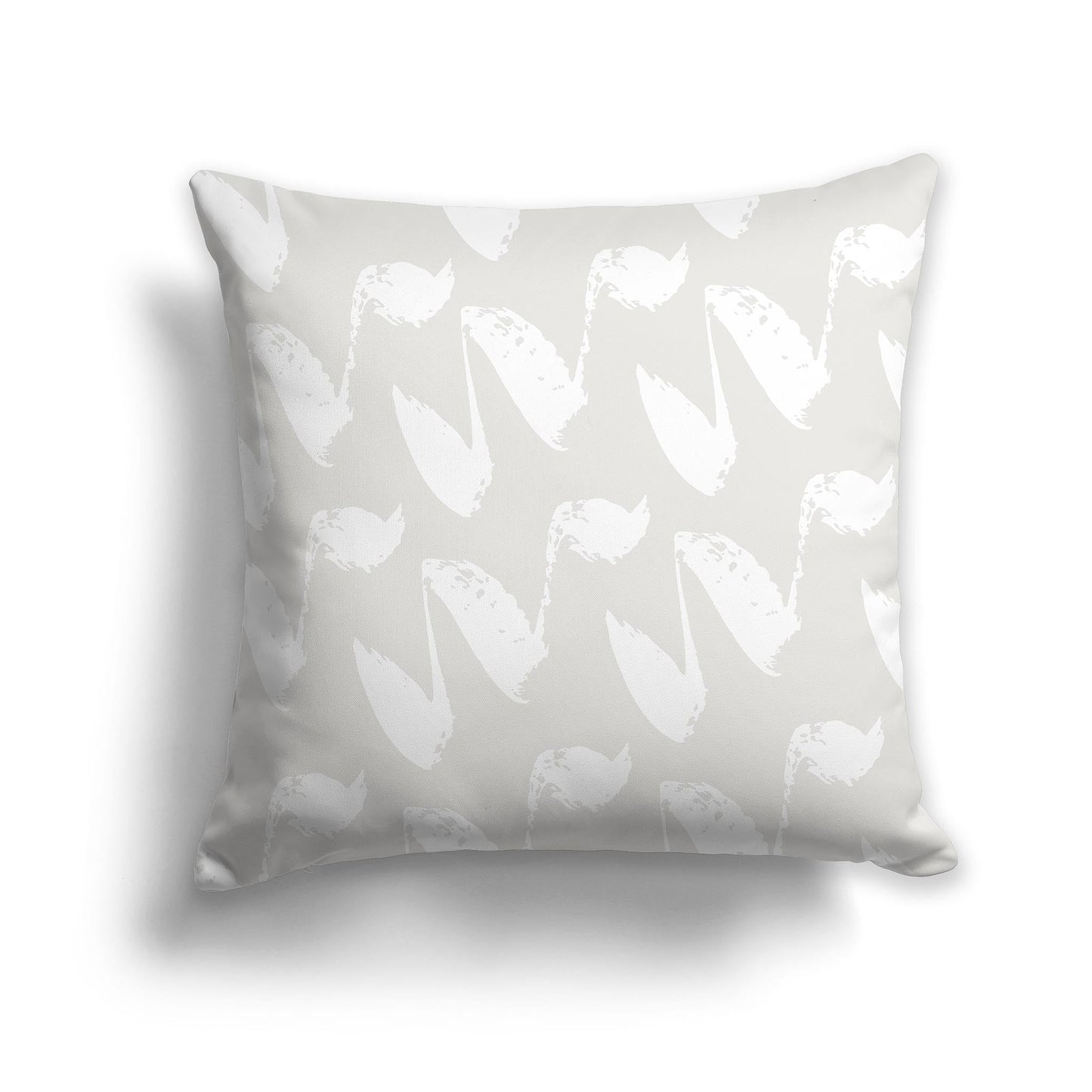 Light Taupe Throw Pillow with White/Beige-white Squiggle Pattern on Both Sides, CAPC-1204-081