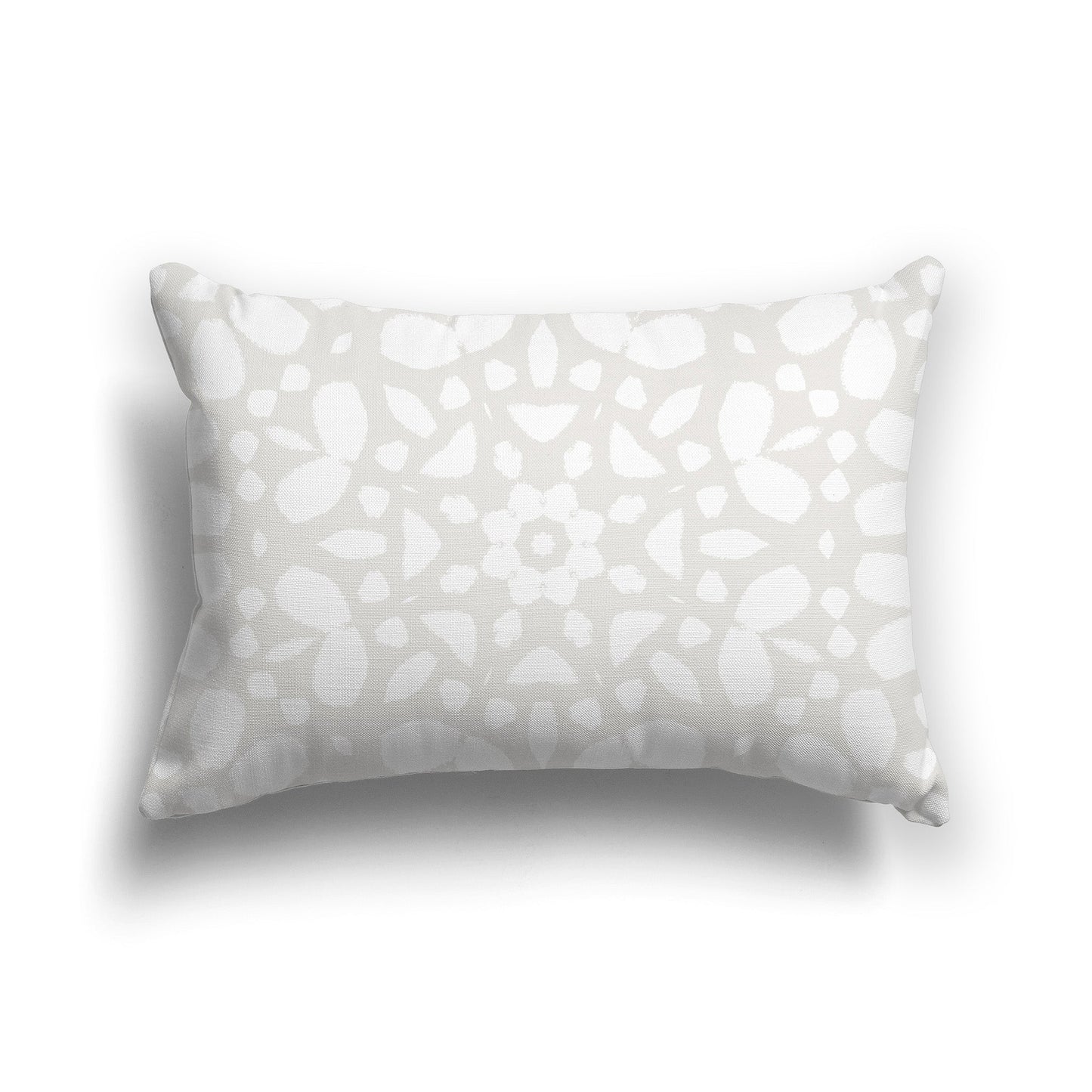 Light Taupe Throw Pillow with White/Beige-white Circular Graphic on Both Sides, CAPC-1204-181