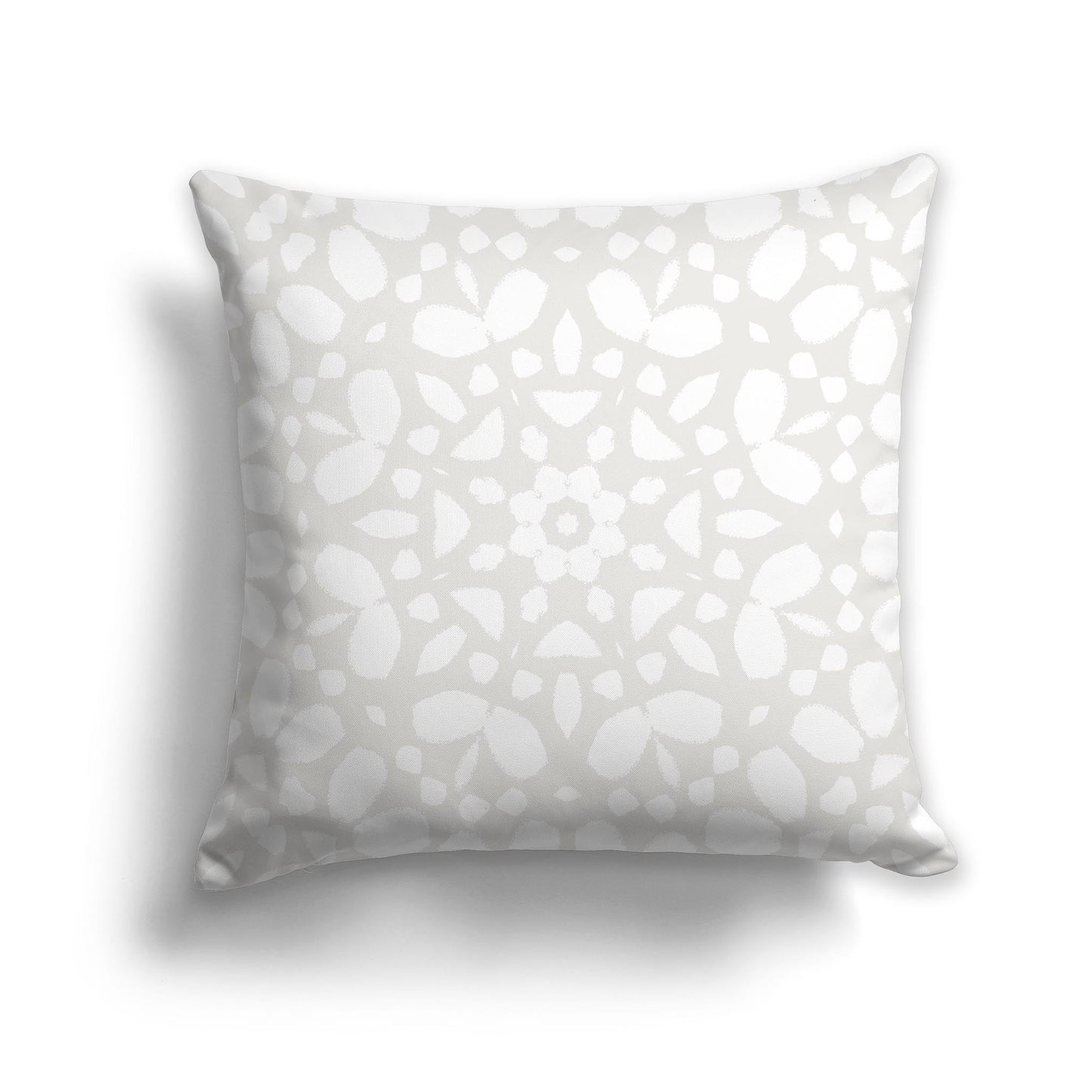 Light Taupe Throw Pillow with White/Beige-white Circular Graphic on Both Sides, CAPC-1204-181