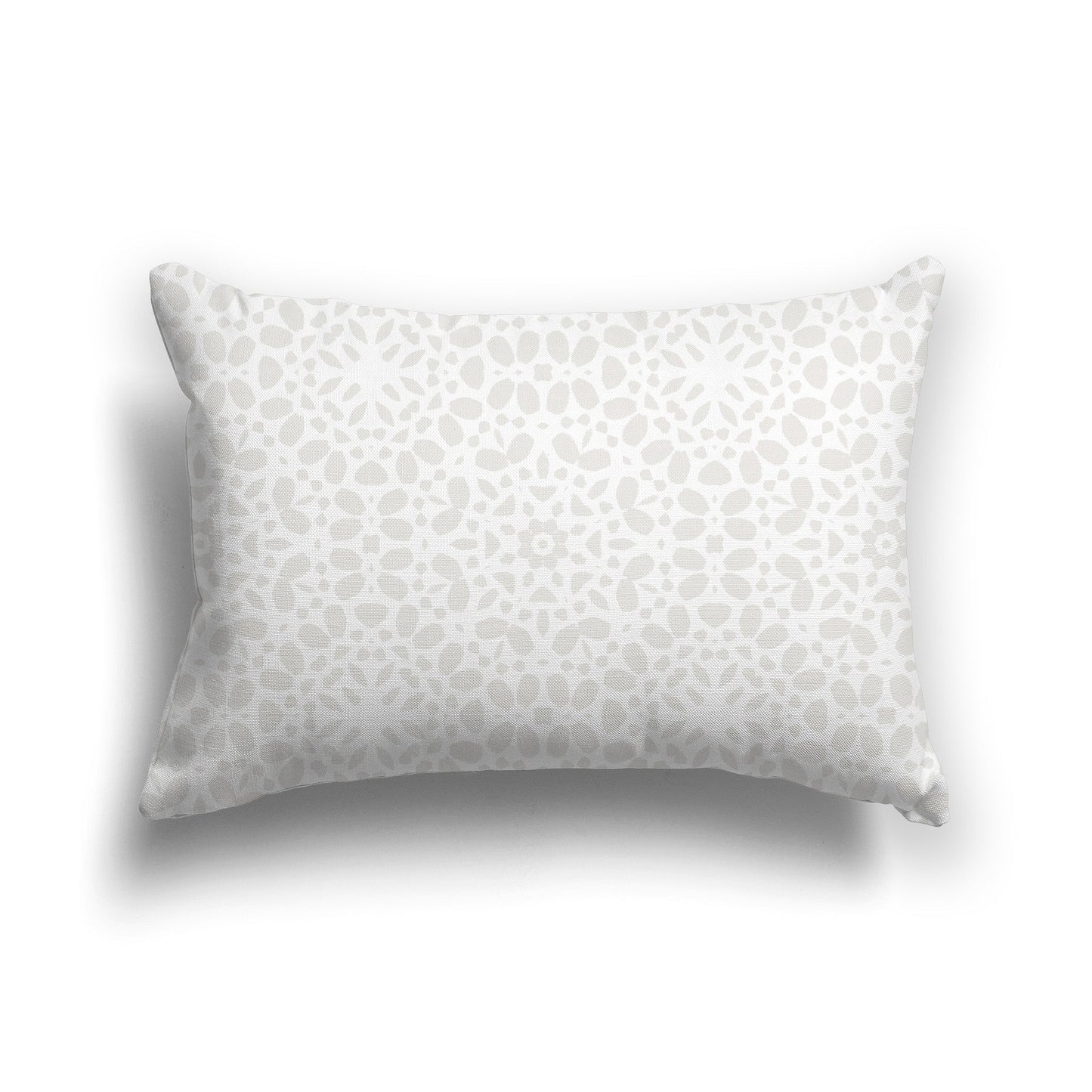 Throw Pillow with Circular Light Taupe and White/Beige-white Repeat Graphic on Both Sides, CAPC-1204-192