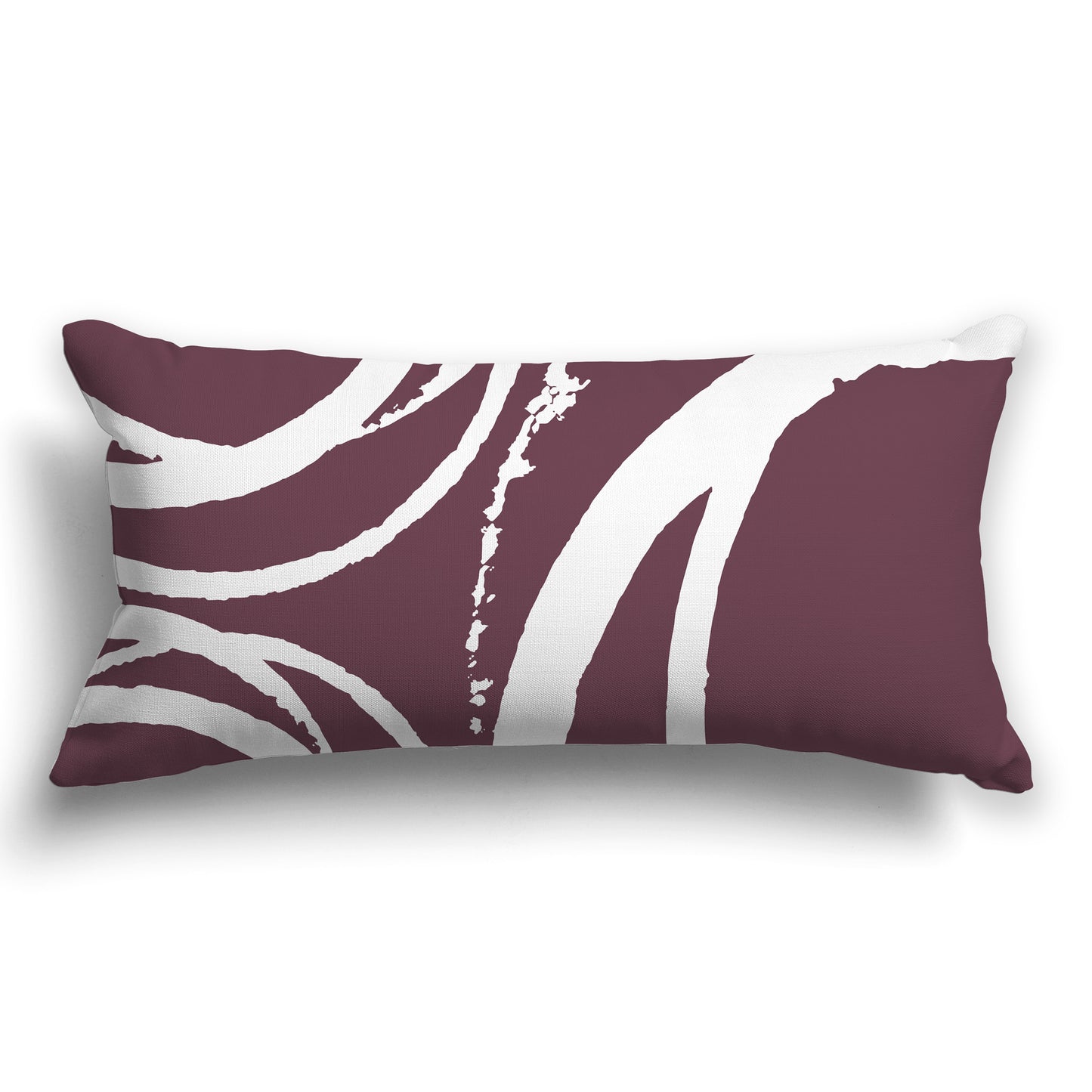 Plum Throw Pillow with Circular White/Beige-white Graphic on Both Sides, CAPC-1211-021