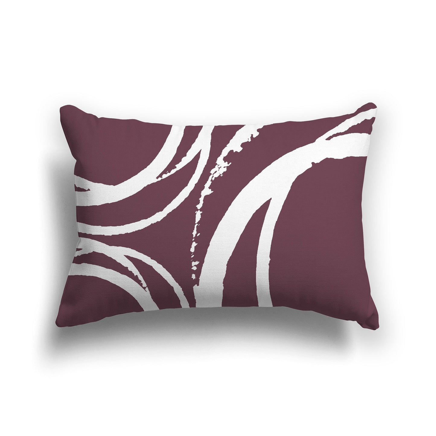 Plum Throw Pillow with Circular White/Beige-white Graphic on Both Sides, CAPC-1211-021