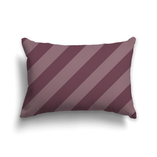 Throw Pillow with Two-tone Plum Diagonal Bars on Both Sides | 51 x 36 cm / 20 x 14 inches