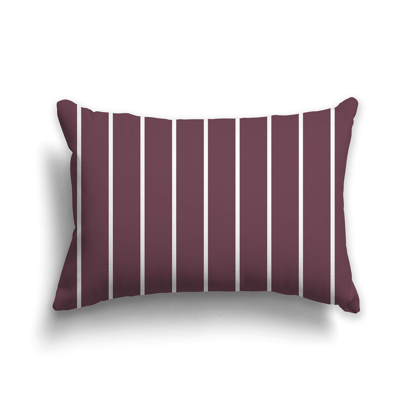 Plum Throw Pillow with White/Beige-white Stripes on Front, CAPC-1211-062