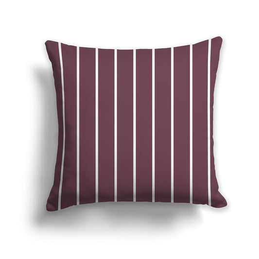 Plum Throw Pillow with White/Beige-white Stripes on Front, CAPC-1211-062