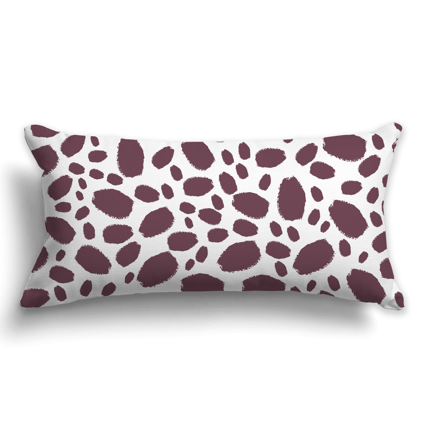 White/Beige-white Throw Pillow with Plum Paint Dabs on Both Sides, CAPC-1211-091