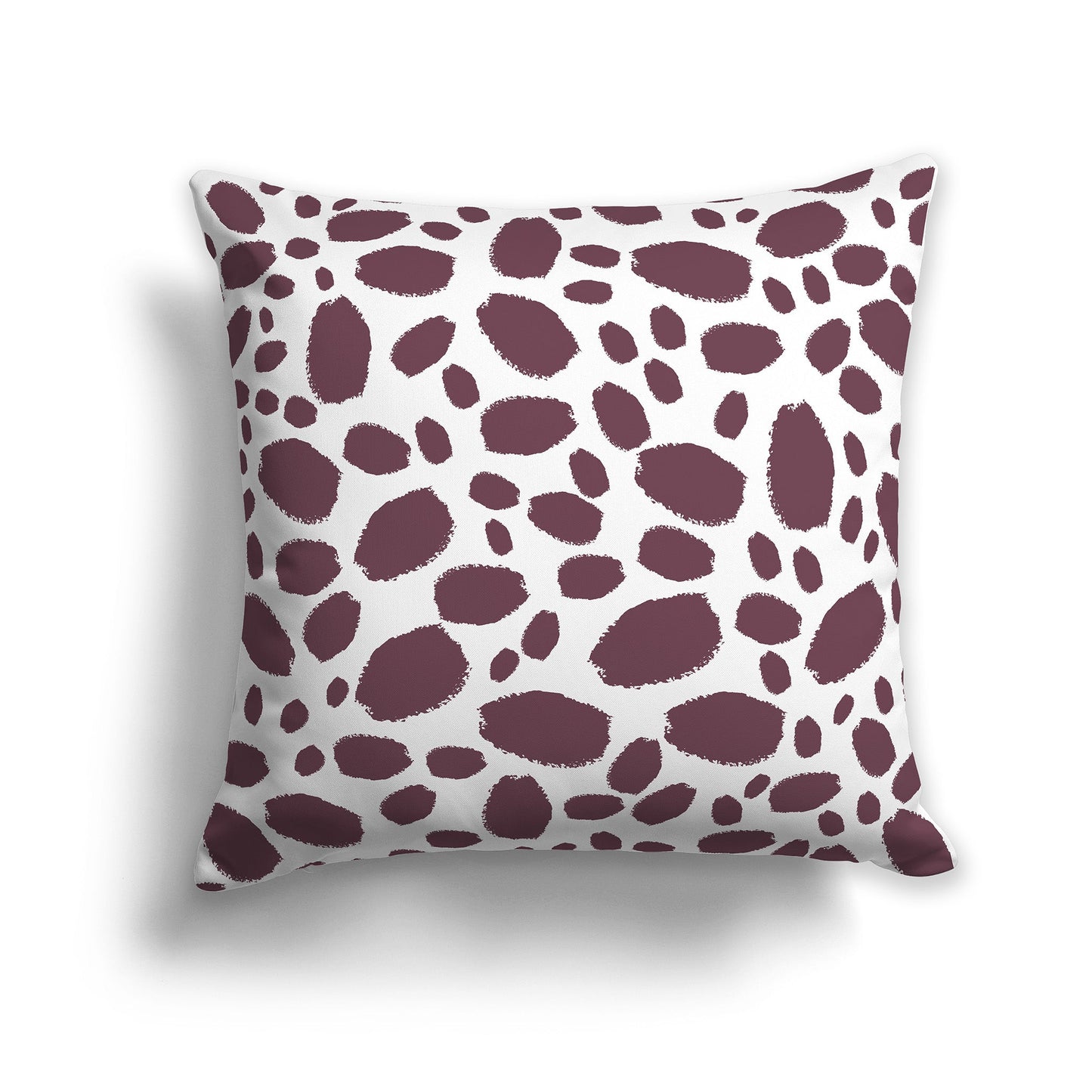 White/Beige-white Throw Pillow with Plum Paint Dabs on Both Sides, CAPC-1211-091