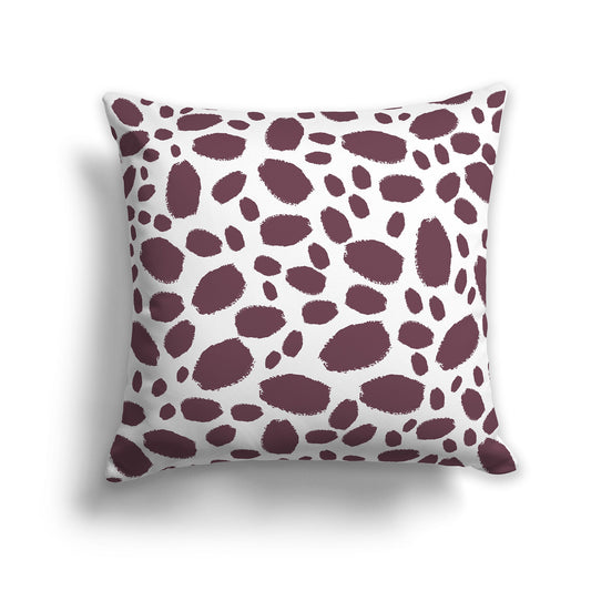 White/Beige-white Throw Pillow with Plum Paint Dabs on Both Sides, CAPC-1211-091