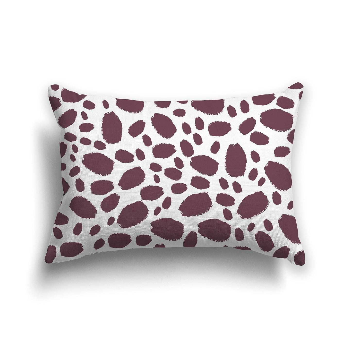 White/Beige-white Throw Pillow with Plum Paint Dabs on Both Sides, CAPC-1211-091