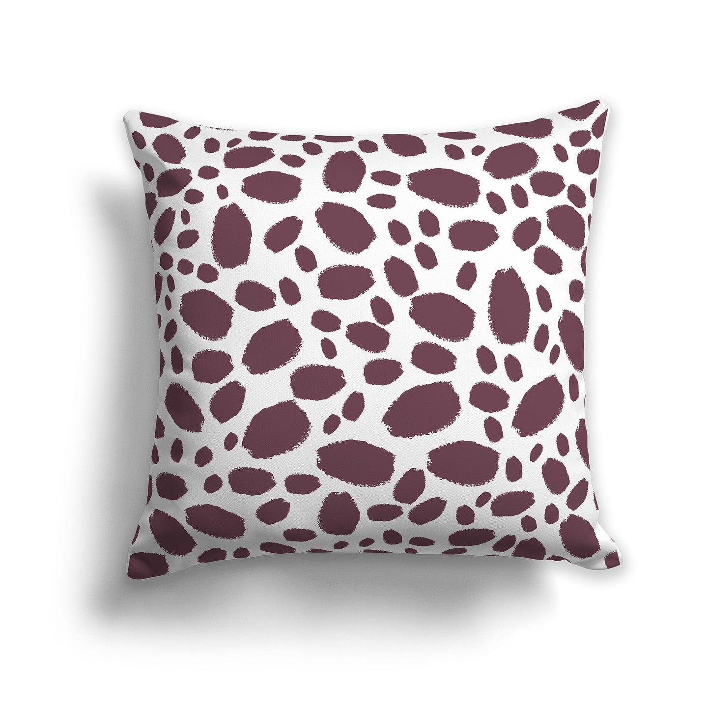 White/Beige-white Throw Pillow with Plum Paint Dabs on Both Sides, CAPC-1211-091