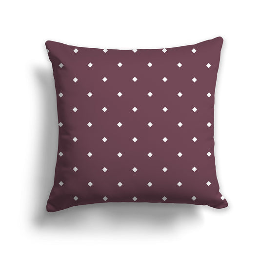 Plum Throw Pillow with Large White/Beige-white Diamond Pattern on Front, CAPC-1211-102