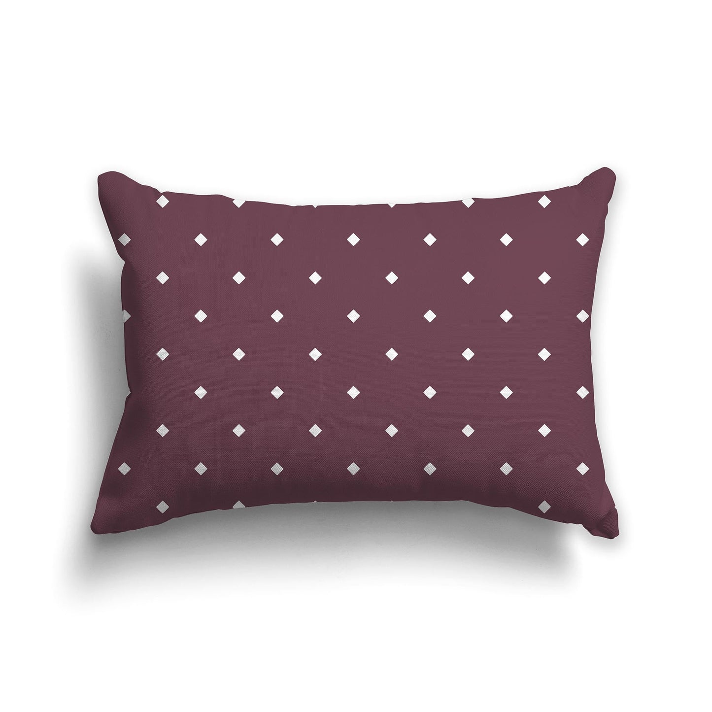 Plum Throw Pillow with Large White/Beige-white Diamond Pattern on Front, CAPC-1211-102