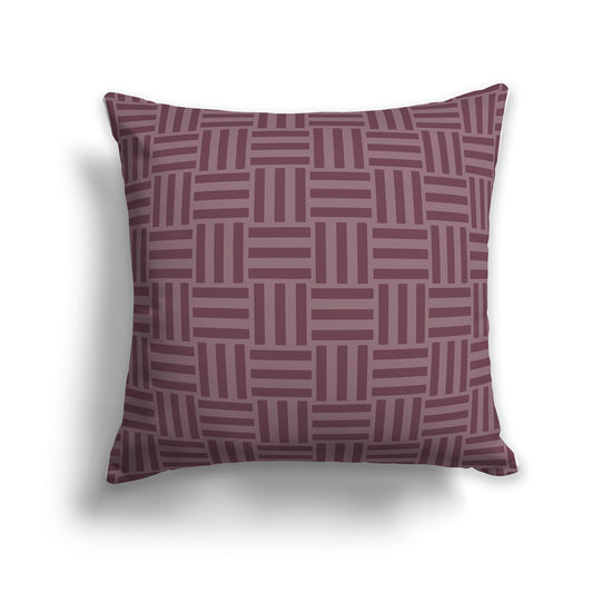Throw Pillow with Two-tone Plum Basket Weave Pattern on Both Sides, CAPC-1211-143