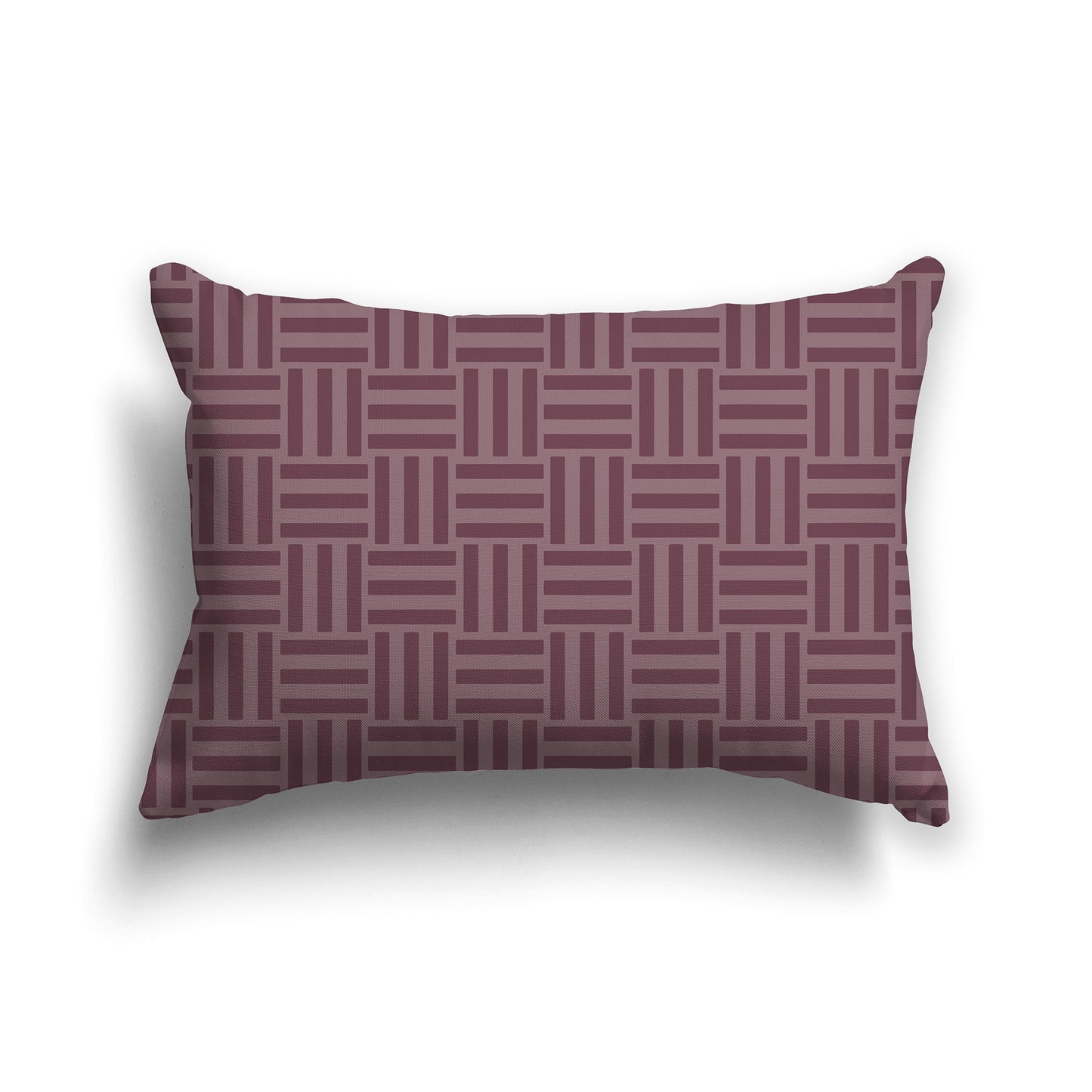 Throw Pillow with Two-tone Plum Basket Weave Pattern on Both Sides, CAPC-1211-143