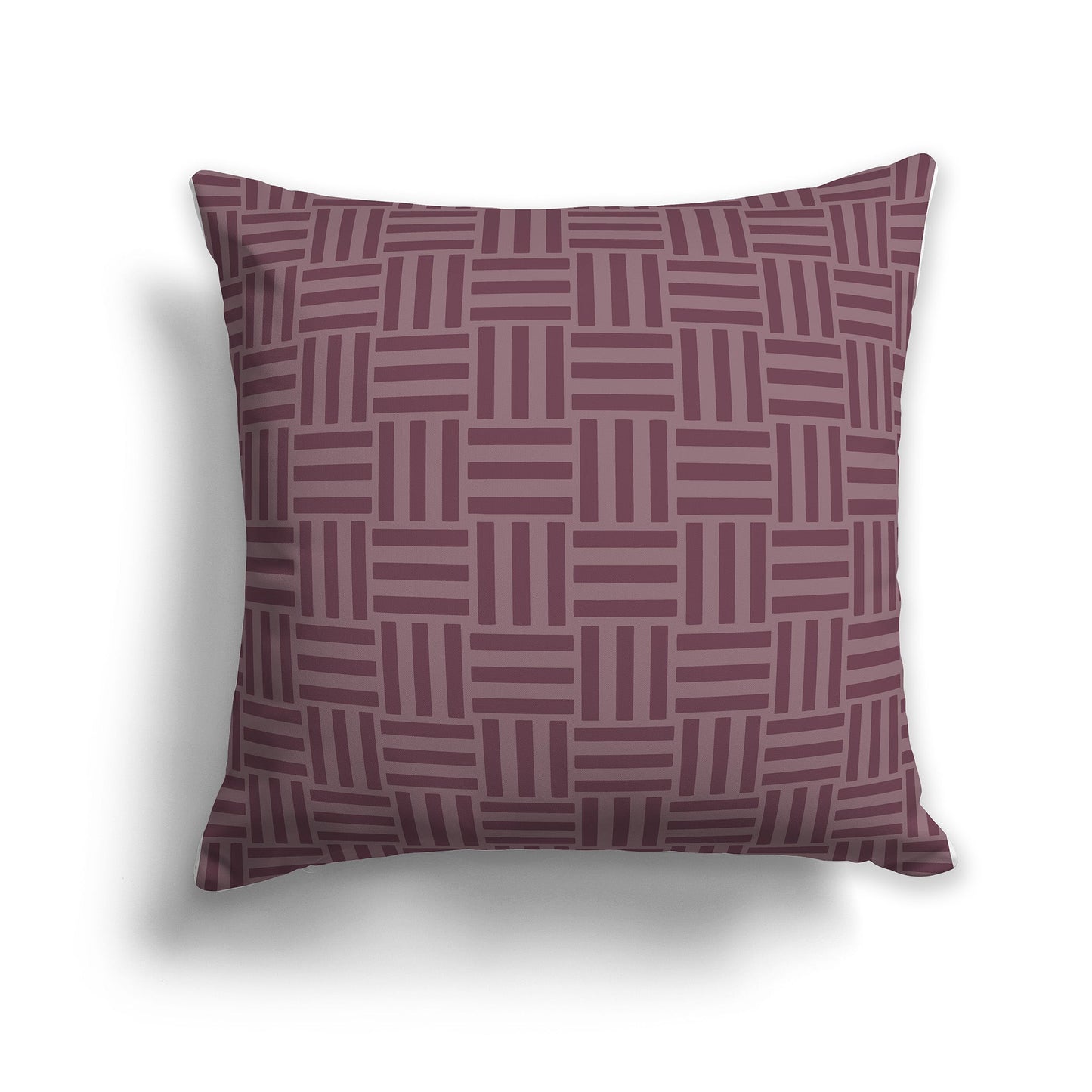 Throw Pillow with Two-tone Plum Basket Weave Pattern on Both Sides, CAPC-1211-143