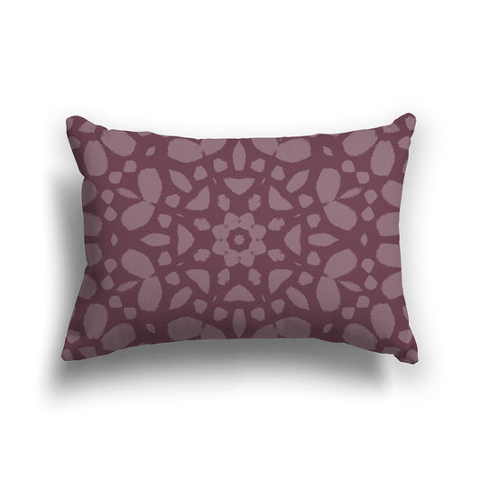 Plum Throw Pillow with Medium Plum Circular Graphic on Both Sides | 51 x 36 cm / 20 x 14 inches