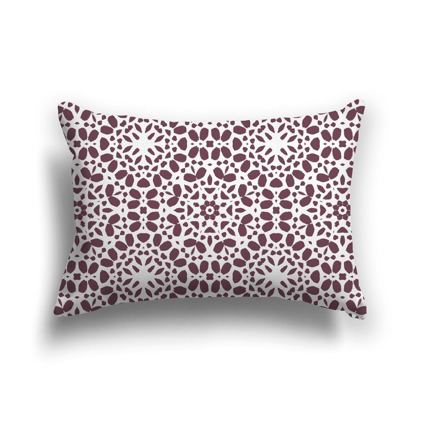 Throw Pillow with Circular Plum and White/Beige-white Repeat Graphic on Both Sides, CAPC-1211-191