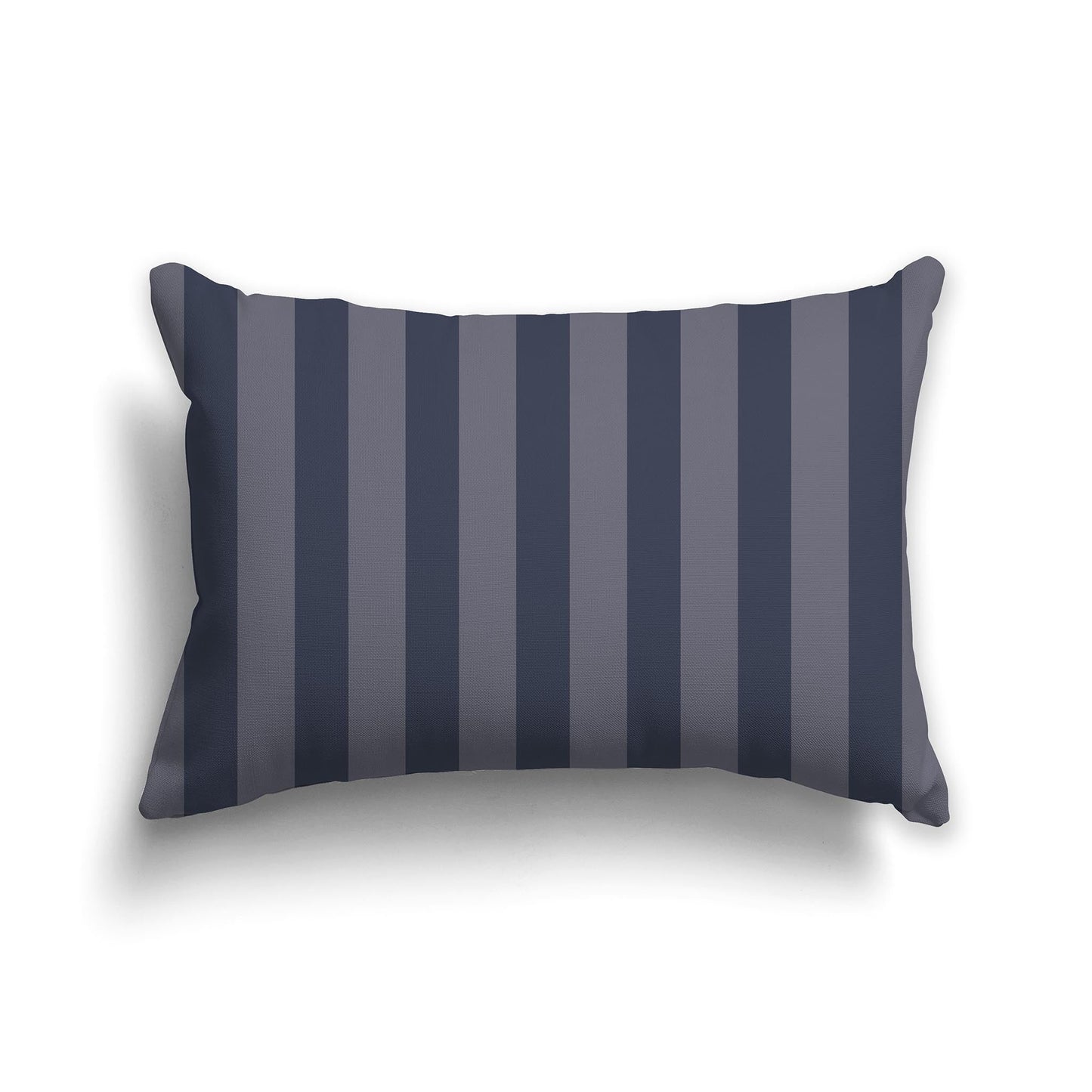 Dark Grey Throw Pillow with Vertical Dark Blue Bars on Front, CAPC-1212-054