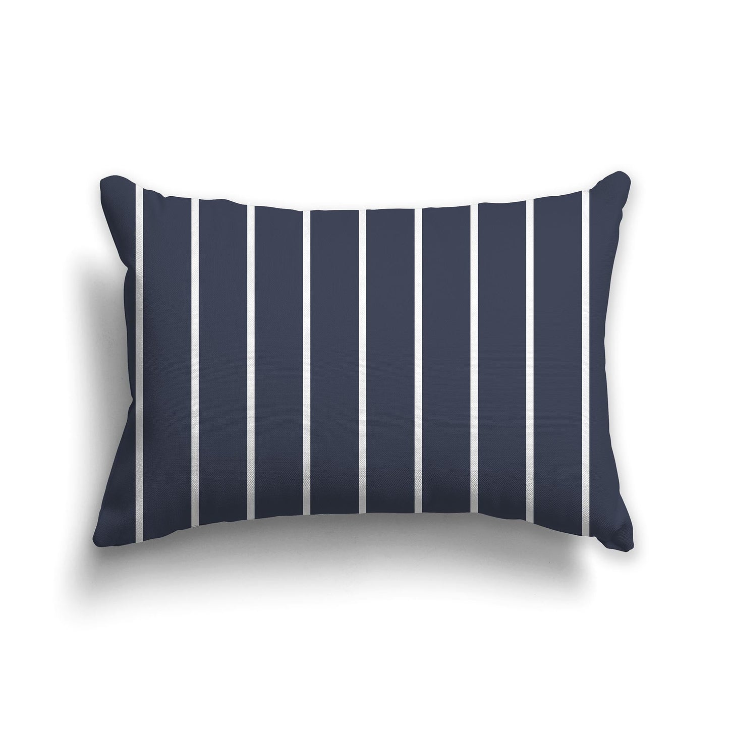 Dark Blue Throw Pillow with White/Beige-white Stripes on Front, CAPC-1212-062
